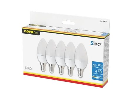 5 Lampade Led Oliva E14 6W 220-240V 6500K A+ Pentapack Box 5L40F Online Hot Sale